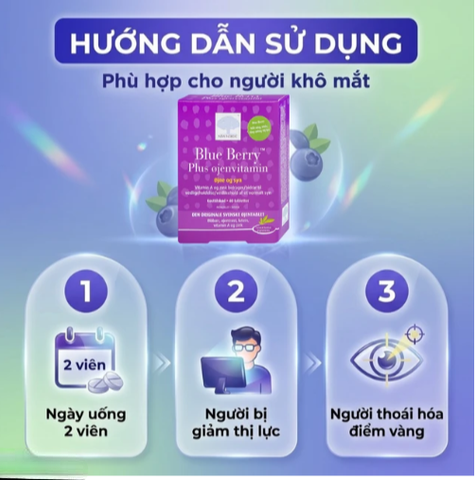 Viên uống hỗ trợ cải thiện thị lực, giảm mỏi mắt, khô mắt Blue Berry Plus Ojenvitamin New Nordic (40 viên)