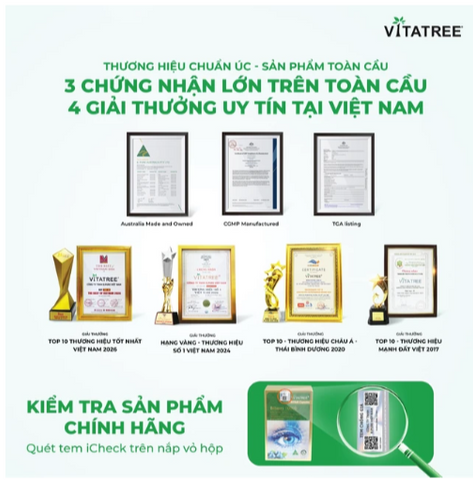 Viên uống hỗ trợ duy trì sức khoẻ của mắt và tăng cường thị lực Vitatree Bilberry 10000 (Hộp 60 viên)