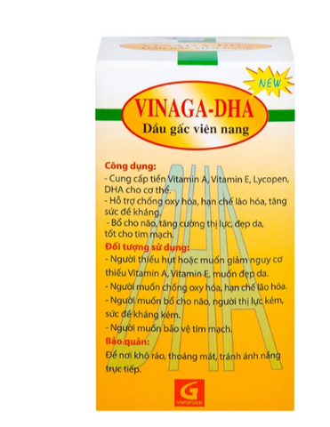 Giúp bổ não Dầu gấc viên nang Vinaga - DHA (100 viên)