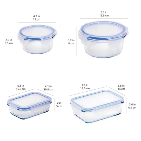 Bộ Hộp Thủy Tinh Amazon Basics 14 Món – Thủy Tinh Borosilicate