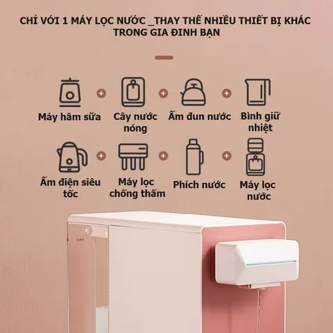 Máy lọc nước để bàn Mi Qcooker CS_JY100 làm nóng tức thì với công nghệ lọc RO loại bỏ 99% vi khuẩn