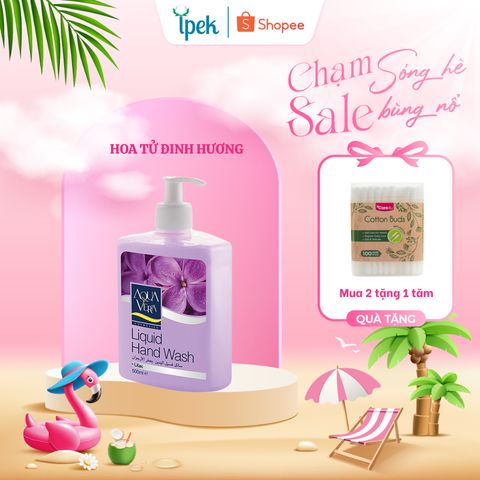 (Mua 2 tặng 1) Nước rửa tay AquaVera 500ml làm sạch dưỡng da mùi hương hoa tử đinh hương bảo vệ cơ thể