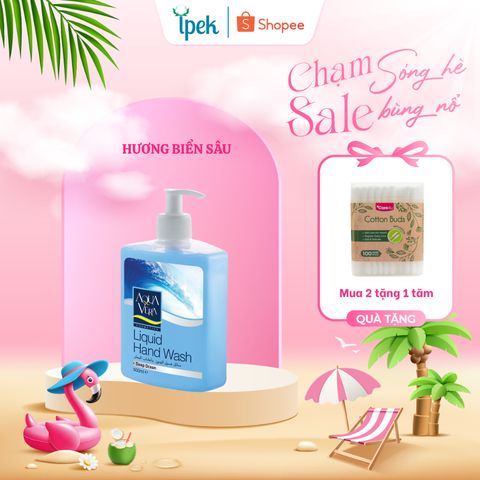 (Mua 2 tặng 1) Nước rửa tay 500ml kháng khuẩn làm sạch bảo vệ cơ thể AquaVera dưỡng chất hương biển sâu