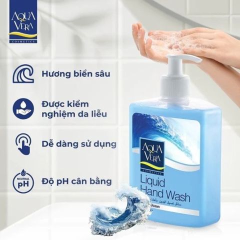 (Mua 2 tặng 1) Nước rửa tay 500ml kháng khuẩn làm sạch bảo vệ cơ thể AquaVera dưỡng chất hương biển sâu