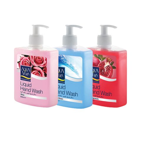 (Tặng tăm bông) Combo 4 nước rửa tay làm sạch, kháng khuẩn dưỡng da 500ML AquaVera hương hoa (giao ngẫu nhiên)