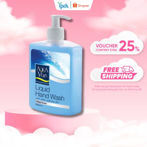 (Mua 2 tặng 1) Nước rửa tay 500ml kháng khuẩn làm sạch bảo vệ cơ thể AquaVera dưỡng chất hương biển sâu