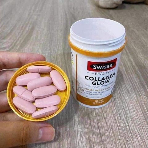 Viên uống Swisse Beauty Collagen Glow 60 & 120 viên - Tăng độ đàn hồi & Hỗ trợ làm đẹp toàn diện - S/P Chuẩn Úc