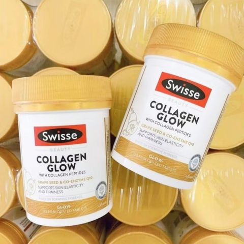 Viên uống Swisse Beauty Collagen Glow 60 & 120 viên - Tăng độ đàn hồi & Hỗ trợ làm đẹp toàn diện - S/P Chuẩn Úc