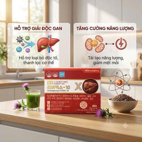 BỔ GAN KWANGDONG LIVERX-10 120 VIÊN – CHĂM SÓC LÁ GAN KHỎE, SỐNG KHỎE MỖI NGÀY
