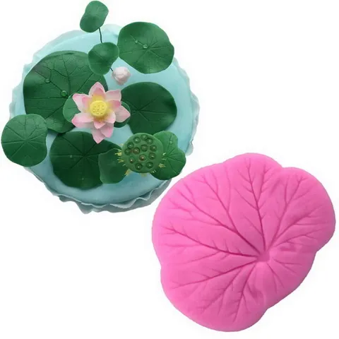 Khuôn silicon làm bánh, rau câu lá sen - Mã số 1586 776476