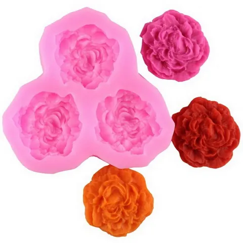 Khuôn silicon làm rau câu 3 hoa cẩm chướng cánh xoăn - Mã số 1479 776477