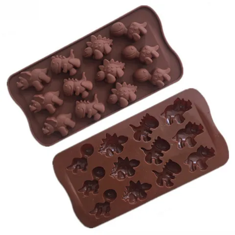 Khuôn silicon làm bánh, rau câu, socola, kẹo dẻo 12 con khủng long – Mã số 1566 776479