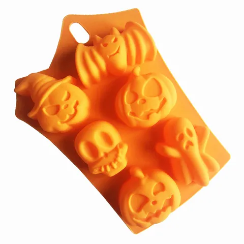 Khuôn silicon làm bánh, rau câu, socola 6 hình Halloween – Mã số 1495 776484