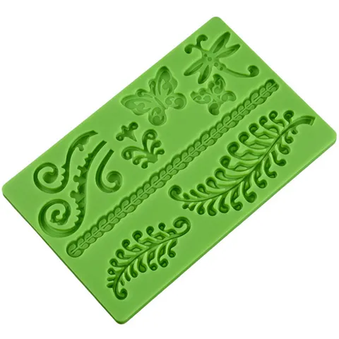 Khuôn silicon làm viền bánh, fondant, rau câu, socola hoa văn kiểu – Mã số 1680 776486