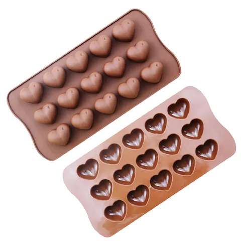 Khuôn silicon làm bánh, rau câu, socola 15 trái tim – Mã số 1531 776489