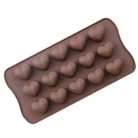Khuôn silicon làm bánh, rau câu, socola 15 trái tim – Mã số 1531 776489