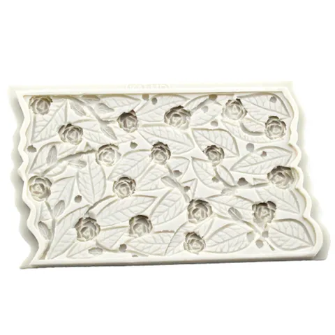 Khuôn silicon làm viền bánh, rau câu hoa hồng cành – Mã số 1911 776510