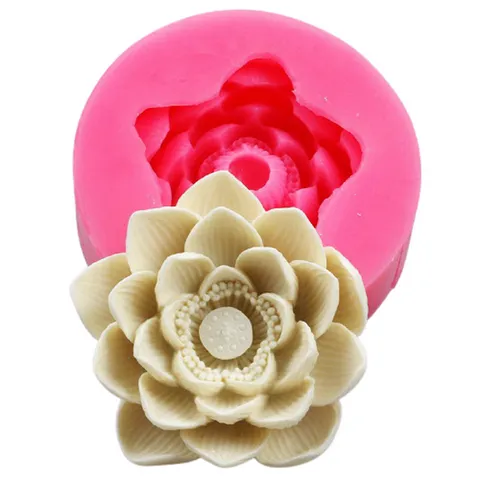 Khuôn silicon làm rau câu hoa sen đại đóa loại 11 cm - Mã số 1725 776526