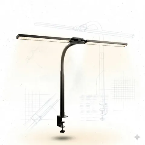 Đèn LED Kẹp Bàn Máy Tính Double Head Desk Lamp – 24W, Có Remote Điều Khiển 776612
