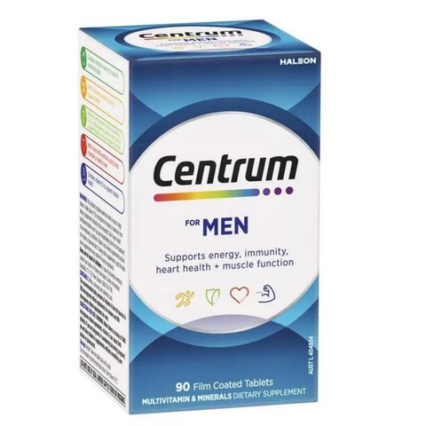 Viên uống Vitamin tổng hợp dành cho Nam giới dưới 50 tuổi Centrum for Men 90 viên - Bổ sung dinh dưỡng cần thiết cho sức khỏe Nam giới - S/P Chuẩn Úc