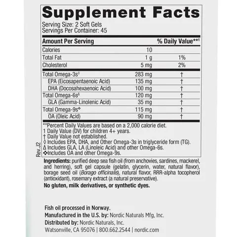Dầu cá Omega-3 cho trẻ em Nordic Naturals Complete Omega Junior 90 Mini Softgels