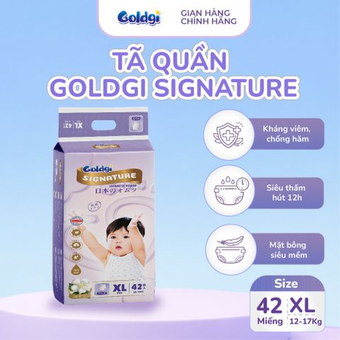 Bỉm quần Goldgi Signature cao cấp hỗ trợ ngừa hăm, dịu nhẹ với da bé hàng chính hãng