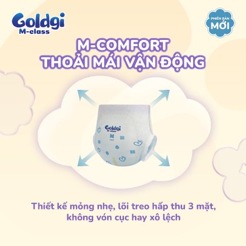 Bỉm quần Goldgi M-class mỏng nhẹ, siêu khô thoáng hạ nhiệt cho mùa hè đủ size chính hãng