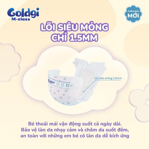 Tã dán Goldgi M-class mỏng nhẹ, siêu khô thoáng hạ nhiệt cho mùa hè đủ size chính hãng