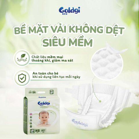 Bỉm quần Goldgi Eco mỏng nhẹ, siêu khô thoáng tiết kiệm cho mẹ, bảo vệ bé mỗi ngày - hàng chính hãng