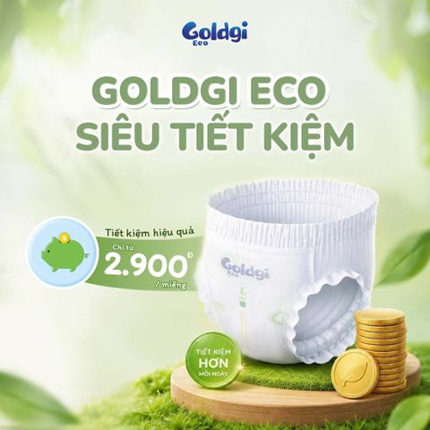 Tã dán Goldgi Eco mỏng nhẹ, siêu khô thoáng bảo vệ bé mỗi ngày tiết kiệm cho mẹ