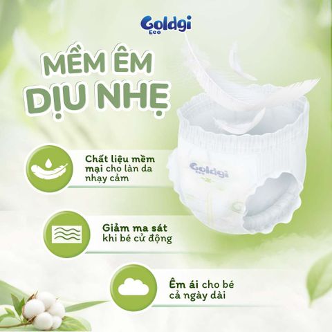 Tã dán Goldgi Eco mỏng nhẹ, siêu khô thoáng bảo vệ bé mỗi ngày tiết kiệm cho mẹ