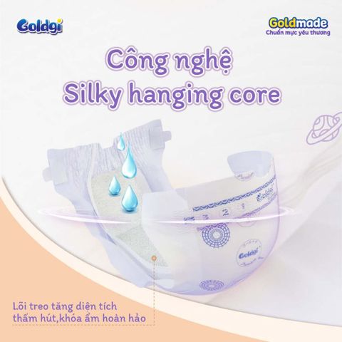 Tã dán Goldgi Premium cao cấp mỏng nhẹ, mềm mại như nhung, siêu thoáng chống tràn đủ size chính hãng