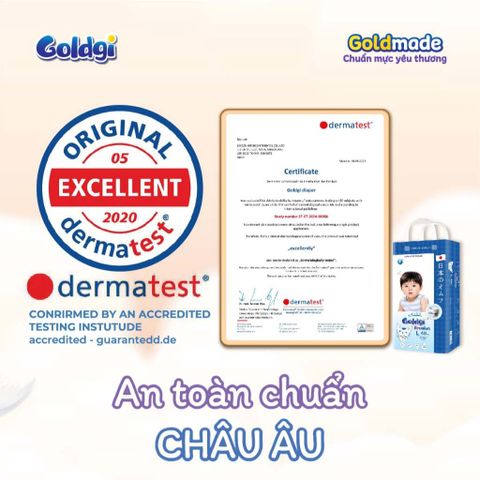 Tã dán Goldgi Premium cao cấp mỏng nhẹ, mềm mại như nhung, siêu thoáng chống tràn đủ size chính hãng