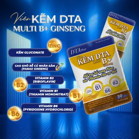 Combo Viên Uống DTA Hỗ Trợ Tăng Đề Kháng – Vitamin C & Kẽm kết hợp Vitamin nhóm B + Nhân sâm (30 ngày)
