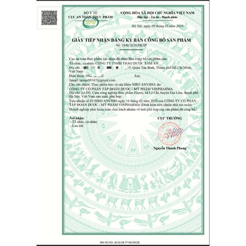 Siro uống Anviho hỗ trợ giảm ho ấm họng giúp giảm tăng tiết đờm do ho nhiều Chai 100ml 776753