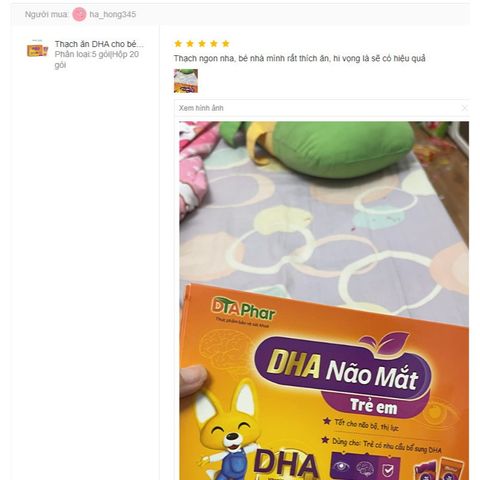 Thạch ăn DHA bổ sung dưỡng chất cho não, tốt cho thị lực tăng đề kháng cho bé Hộp 20G 776754