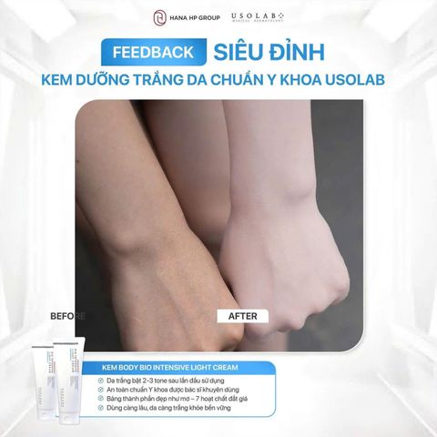  Kem Dưỡng trắng da bật tone body  Usolab Bio Intensive Light Cream 250ml