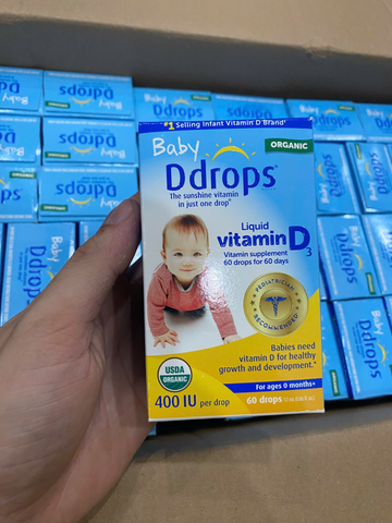 Bổ sung Vitamin D cho trẻ sơ sinh Baby Ddrops Vitamin D3 400IU 60 drops