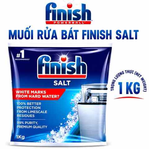 Muối làm mềm nước Finish Salt 1kg cho máy rửa bát giảm cặn vôi