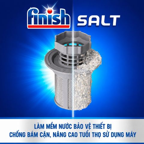 Muối làm mềm nước Finish Salt 1kg cho máy rửa bát giảm cặn vôi