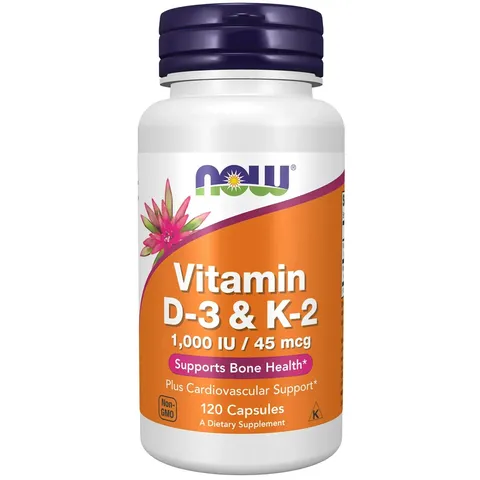 Now Vitamin D3 & K2 nâng cao miễn dịch - tăng cường sức khỏe xương khớp - Săn Chắc Xương - 120 viên.