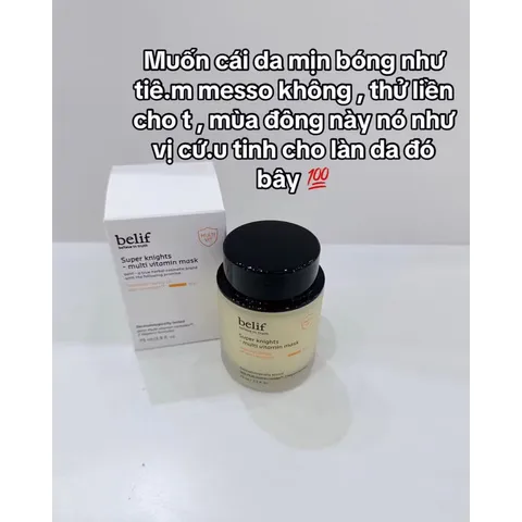 (Chính hãng 100%) Mặt nạ ngủ phục hồi ,sáng da tái tạo da Cao cấp Belif Super Knights-Multi Vitamin Mask 75ml