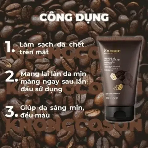 Tẩy tế bào chết mặt , tuýp tẩy da chết mặt cà phê Đắk Lắk cho làn da mềm mại & rạng rỡ 150ml
