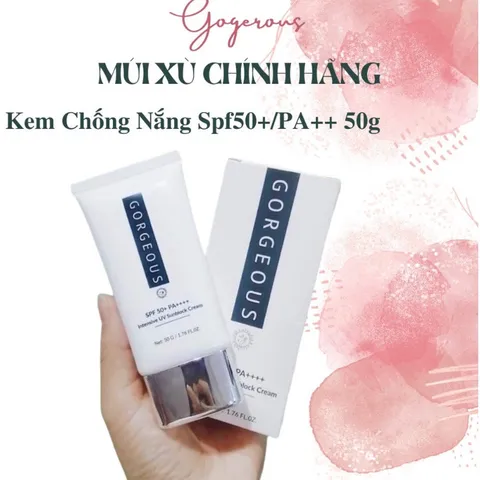 Kem chống nắng múi xù gorgeous trắng da, nâng tone, chống nước lâu trôi tuýp SPF50+PA+++