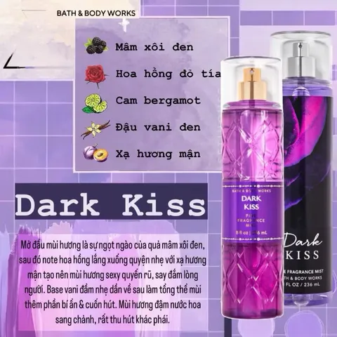 Xịt thơm toàn thân Body Mist chai 236ml DARK KISS