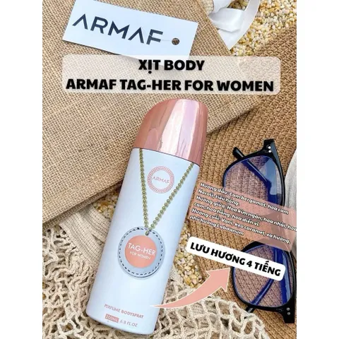Chính Hãng Xịt thơm toàn thân Armaf Tag Her dành cho nữ, dung tích 200ml quyến rũ nữ tính