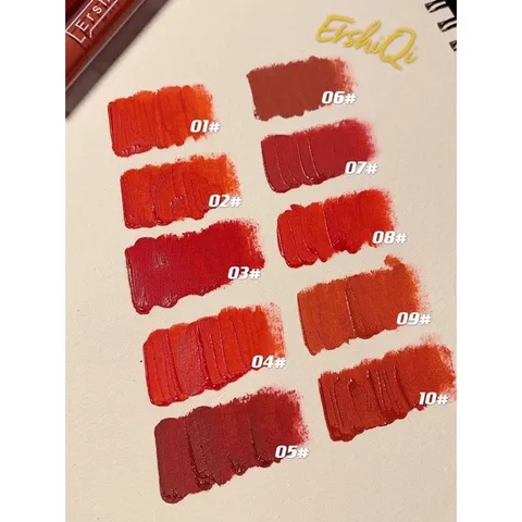 Set 10 cây son kem lì ErshiQi Matte Lip Glaze nội địa Trung, Set son kem lì mềm mịn hàng nội địa Trung 10 cây cực hot