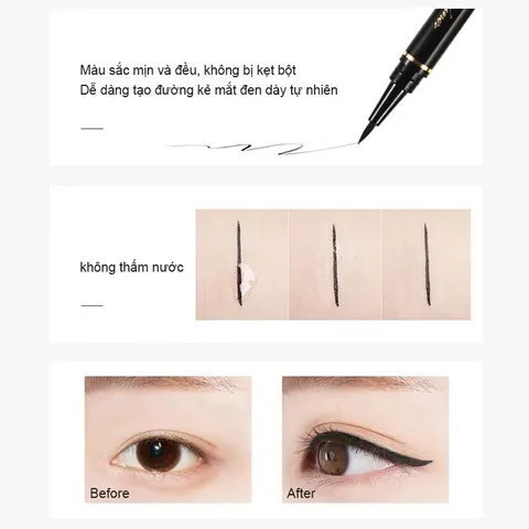 Bút Kẻ mắt đen eyeliner chống nước nhanh khô bền vững 2mlm