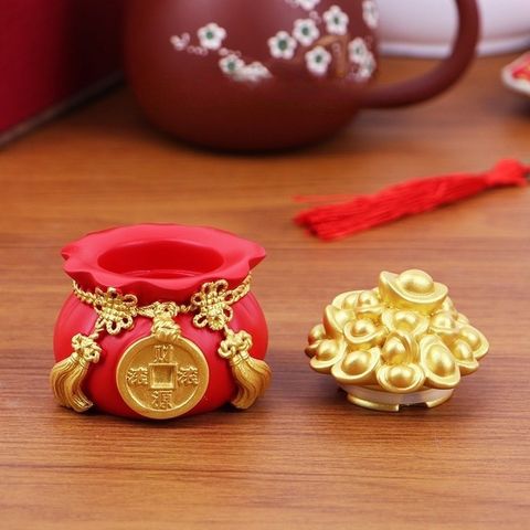 Hũ đựng muối gạo tài lộc túi thân tài may mắn để ban thờ trang trí nhà cửa chum vàng chiêu thần tài ngày vía thần tài
