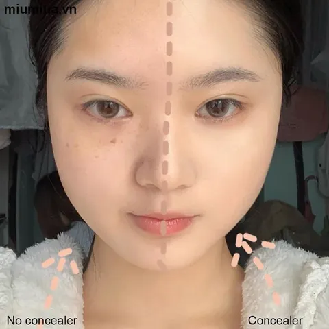 Kem che khuyết điểm 3 màu che phủ các vết thâm trên khuôn mặt